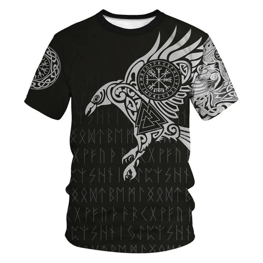 Men Casual Harajuku Short Sleeve Print Vintage Mens Clothes Douson Odeh