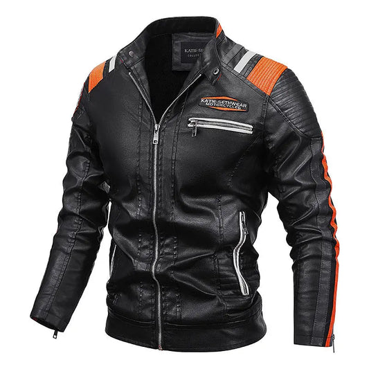 Motorcycle Leather Coat For Men Autumn And Winter New Men Douson Odeh