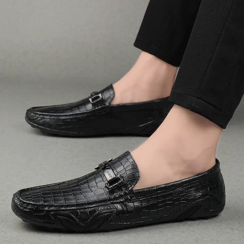 Leather Casual Non-Slip Driving Shoes Lazy Shoes Douson Odeh