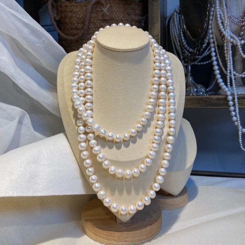 Natural Freshwater Pearl Necklace Long Sweater Chain