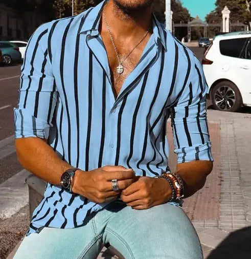Casual Autumn New Long Sleeve Shirt Men Douson Odeh