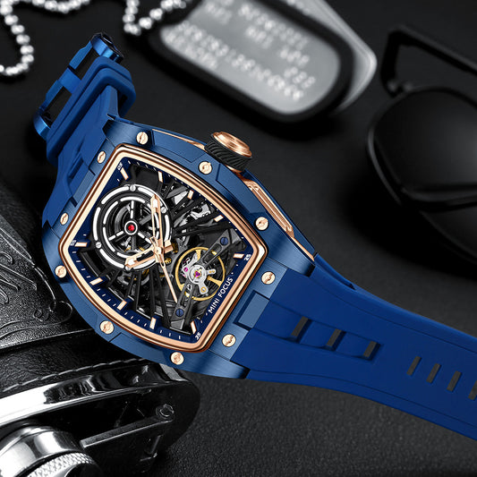 Men's Steel Case Full Hollow Automatic Mechanical Watch