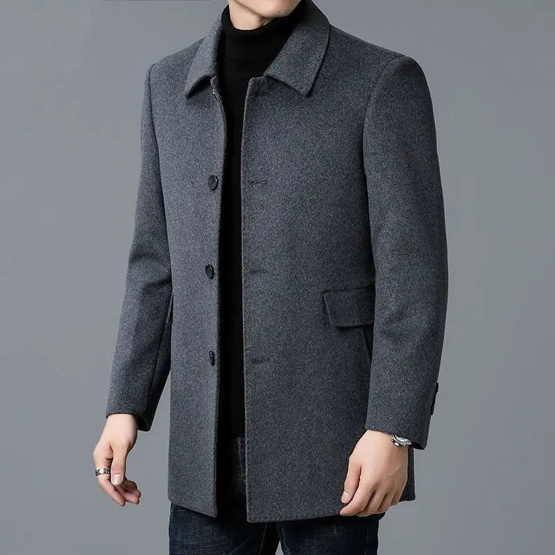 Men's Mid-length Double-sided Four-season Lapel Woolen Coat Douson Odeh