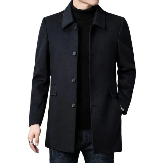 Men's Mid-length Double-sided Four-season Lapel Woolen Coat Douson Odeh