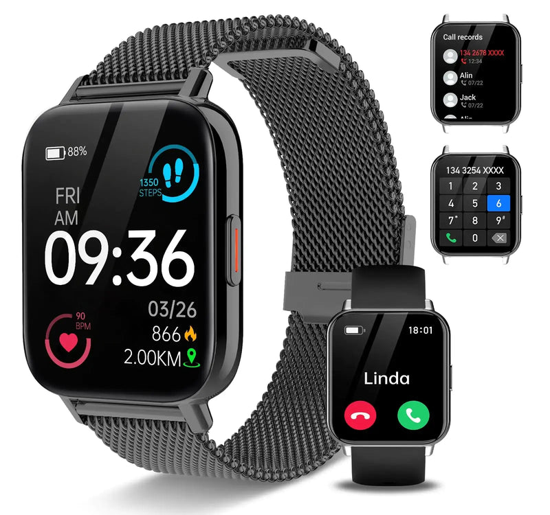 Smart Watch(Answer/Make Call) 1.85" Smart watch for Men Women IP68 Waterproof Smart Watches for Android iPhone Fitness Activity Tracker Heart Rate Sleep Monitor 100+ Sport Modes PedometerBlack. Douson Odeh