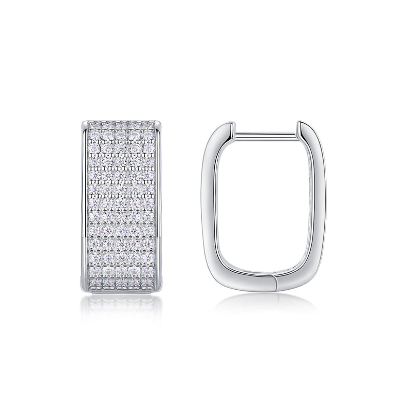 Star Light Luxury Fashion Diamond Earrings Stud Set With Mosan Diamond Silver Jewelry