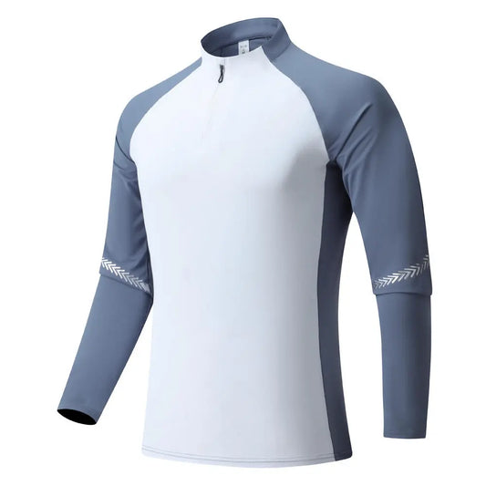 Stand Collar Half Zip Solid Color Workout Clothes Training Men Douson Odeh