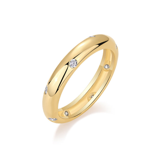 Starry Diamond Ring Wedding Ring Luxury Fashion Moissanite Silver Ring