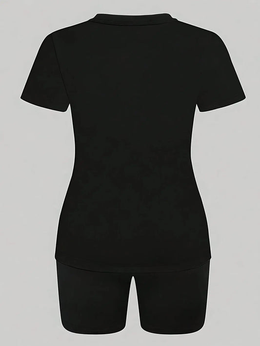 Printed Drop Shoulder T-Shirt Graphic Tees Women Tops Douson Odeh