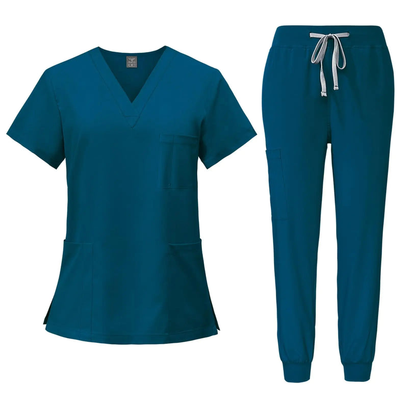 Scrubs Set with 10 Pockets Scrubs for Women Set Women Scrubs Scrubs for Women Set Jogger Scrubs for Women Short Sleeve Top and Pants Women Scrubs Sets 4 Way Stretch(1-TurquoiseXX-Large)