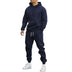 Men's Casual Sports Suit Solid Color Hoodie With Gridles Pants Douson Odeh