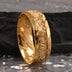 Middle Inlaid Gold Foil Damascus Steel Ring