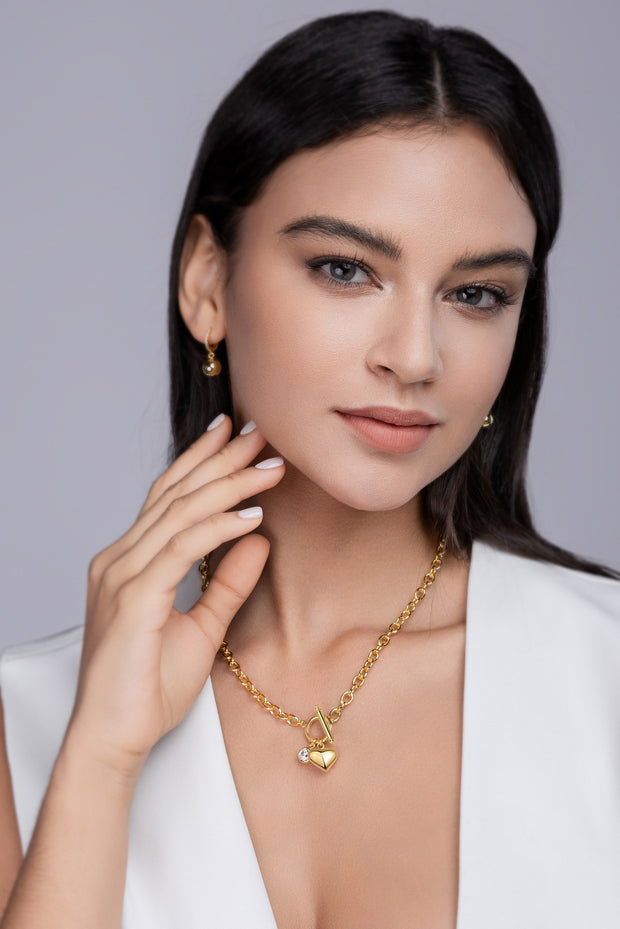 Meteor Wish - A Fashionable And Trendy Necklace Pendant Diamond Jewelry Necklace Set With 1-carat Moissanite S925 Sterling Silver And Gold Plating