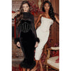 Autumn Dress Style Fashion Furry Waist Mesh Stitchin