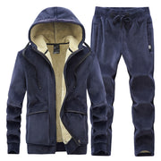 Middle-aged And Elderly Men's Fleece Thick Sports Suit