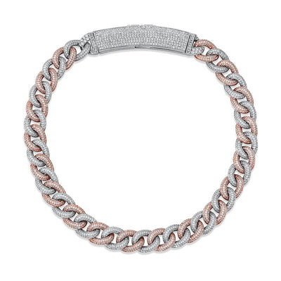 Big Box Jewelry Buckle Cuban Chain Full Zircon Hip Hop Men's Necklace