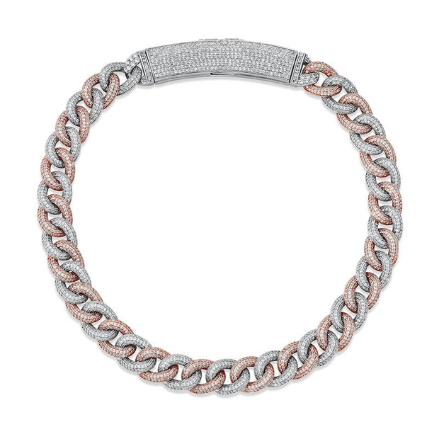 Big Box Jewelry Buckle Cuban Chain Full Zircon Hip Hop Men's Necklace