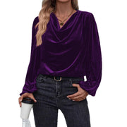 Women's Pile Collar Long Sleeve Top