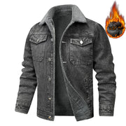 Denim Coat Fleece-lined Men Fashion Brands Jacket