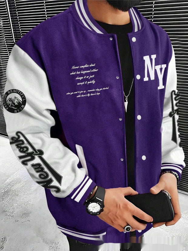 Men's Cardigan Baseball Uniform Jacket Coat