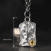 Viking Luen Letter Hammered Pendant Compass Silver Necklace