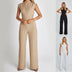 Fashion Elegant Long Sleeveless Jumpsuit Summer V-neck Casual Wide Leg Long Overalls Clothing For Women Douson Odeh