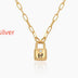3D Customization Initial Lock Necklace With Diamonds 925 Silver Necklace