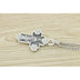 Sterling Silver Cherry Blossom Necklace Men's And Women's Vintage Cross Pendant