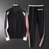 Men's Stand Collar Sweater Trousers Sports Casual Suit Stitching Two-piece Suit