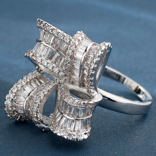 Inlaid Copper Ring Zircon European And American Fashion Ring