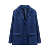 Elegance Retro Brown Loose Pockets Long Sleeve Suit Coat
