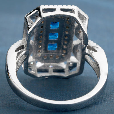 Copper Inlaid Zircon Ring European And American