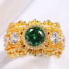 Women's Silver Gilded Lace Hollow Zircon Ring