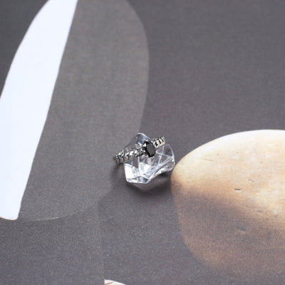 Ring Vintage Egg-shaped Black Zircon Ring Ring