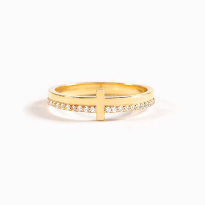 Creative Copper Set Zircon Women's Ring
