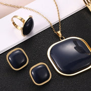 Women's Fashion Bracelet Earring Ring Necklace Suit