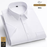 Fashion High Elastic Ice Silk Men's Short Sleeve Shirt