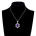 Geometric Denier Amethyst Pendant Sterling Silver Natural Gemstone Clavicle Chain Temperament Necklace