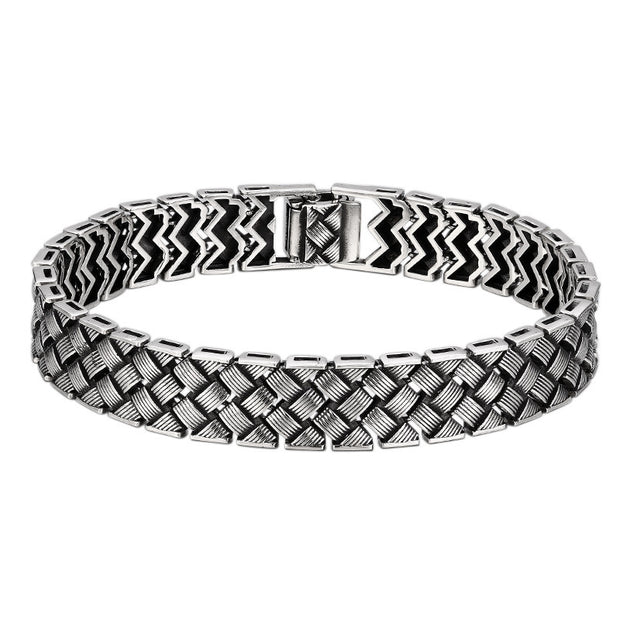 925 Sterling Silver Cross Woven Line Bracelet