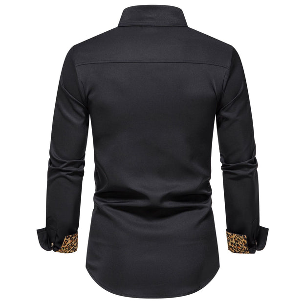 Men's Shirt Color Matching Long Sleeve Clothing