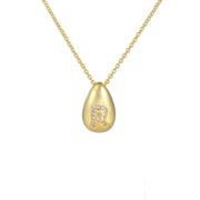 Glossy Water Drop 26 English Letter Pendant Copper-plated Gold Simple Pendant Female