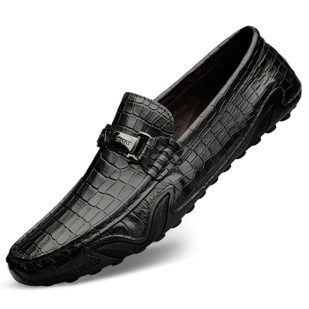 Leather Casual Non-Slip Driving Shoes Lazy Shoes