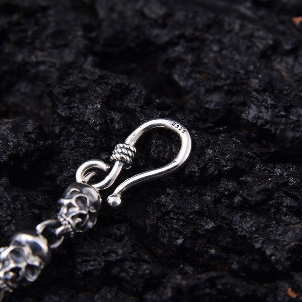 S925 Sterling Silver Fine 6mm Skull Necklace