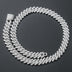 Men's Bar Cuban Necklace Hiphop Copper Set Zircon Necklace