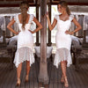 Water-soluble crocheted gown