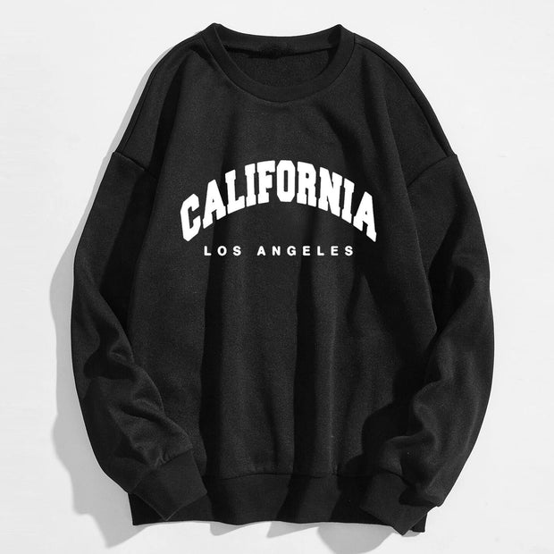 Womens Hoodies Long Sleeve Graphic California Letters Print
