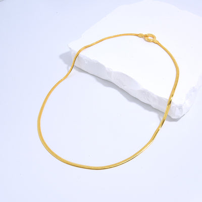 Fashion Retro Thin Flat Snake Bone Necklace