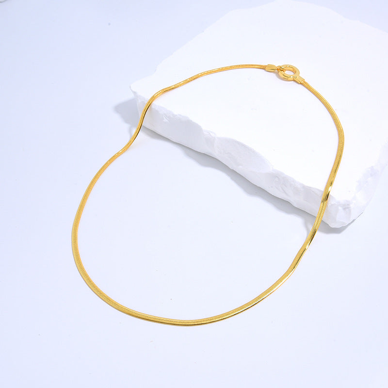 Fashion Retro Thin Flat Snake Bone Necklace