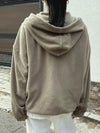 Women's Plush Hooded Zipper Sweatshirt Loose