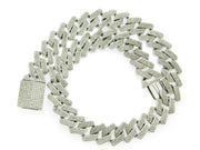 European And American Hip-hop Exaggerated Diamond Three Row Copper Inlaid Zircon Cuban Necklace